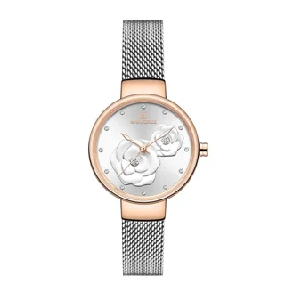 ساعت مچی زنانه گل برجسته nf5013